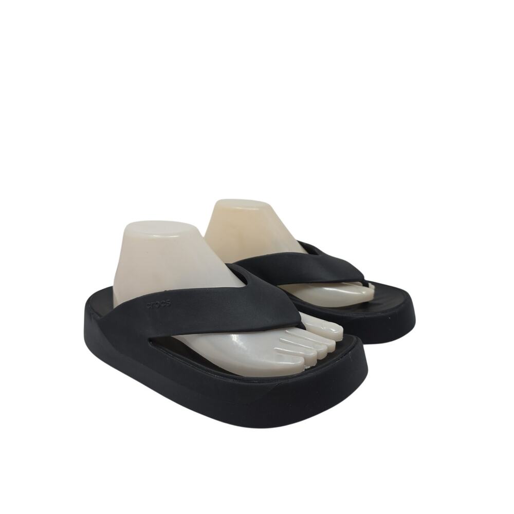 Crocs Flip Flops Black Platform Thong Sandals Size 11